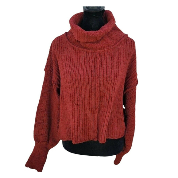 Free People Knit Turtleneck Oversized Sweater Women's. Size XS. NWT $128 - Picture 4 of 10